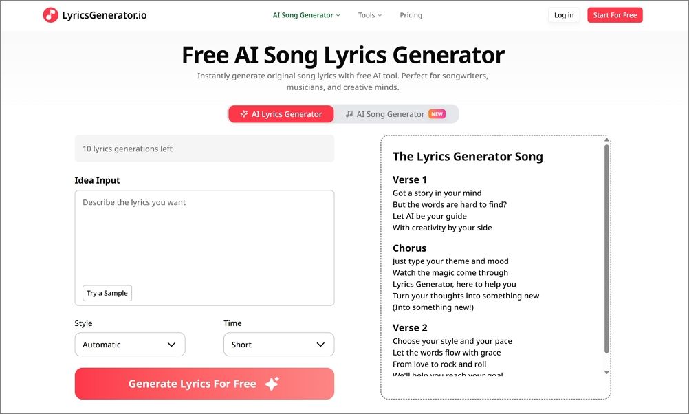 AI Lyric Generator