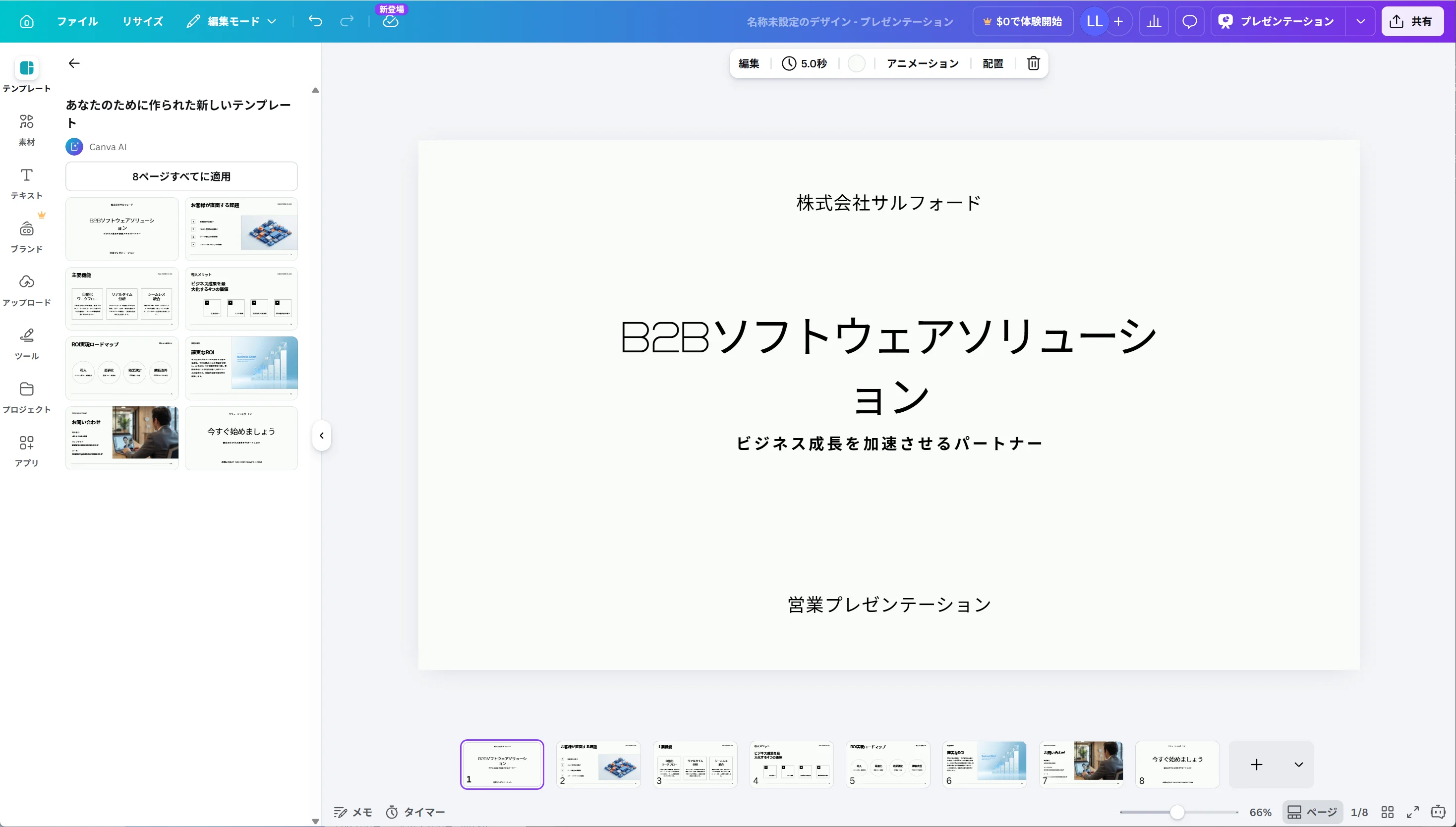 Canva AIで生成したスライド例
