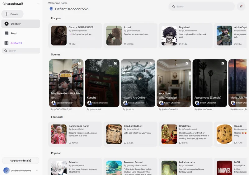 Character.ai AIキャラクター会話