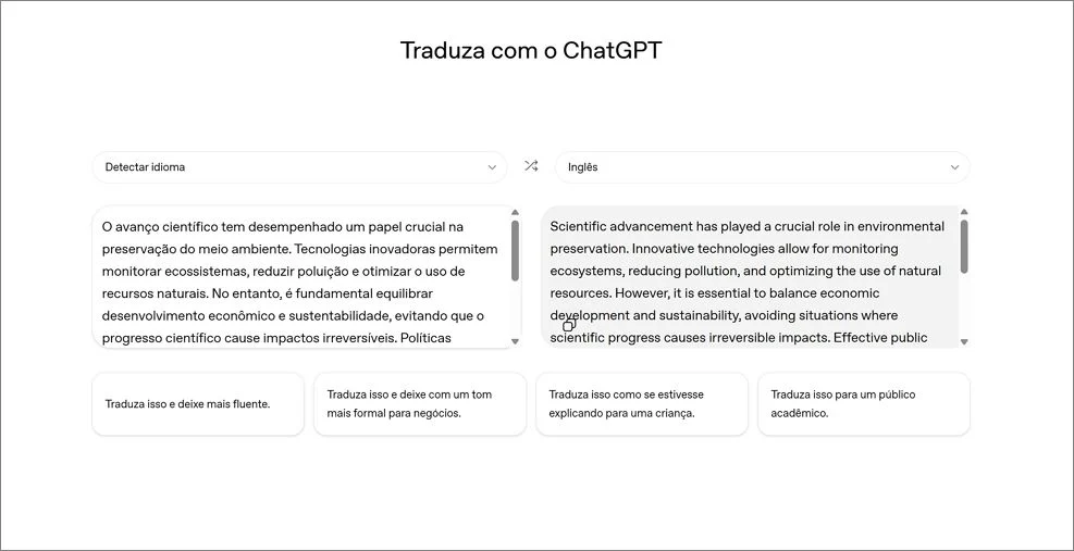 Tradutor IA ChatGPT
