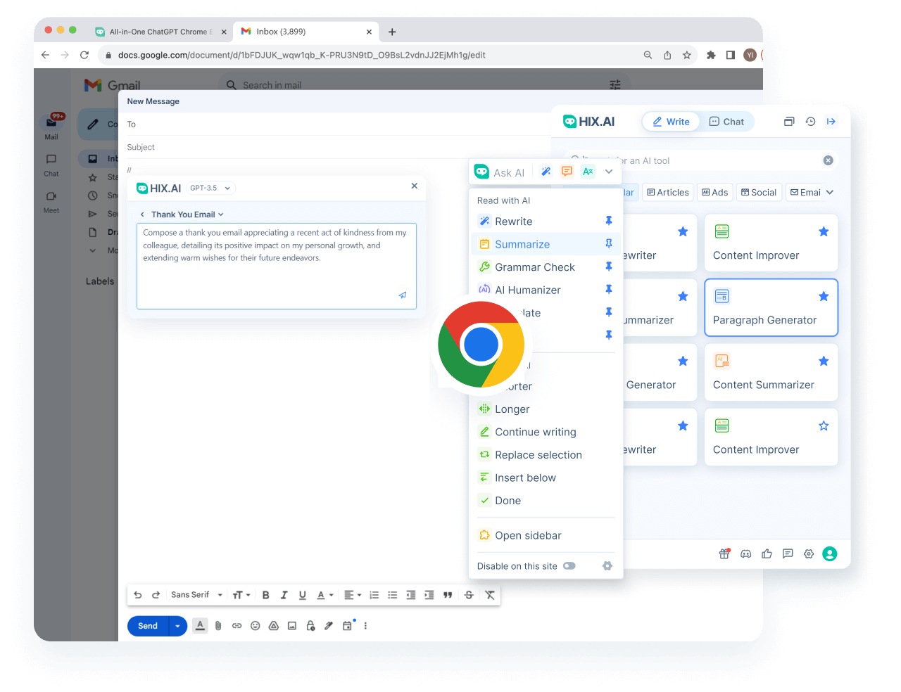 Make Writing on Chrome <span class='text-[#00D3B6]'>Faster Than Ever</span>