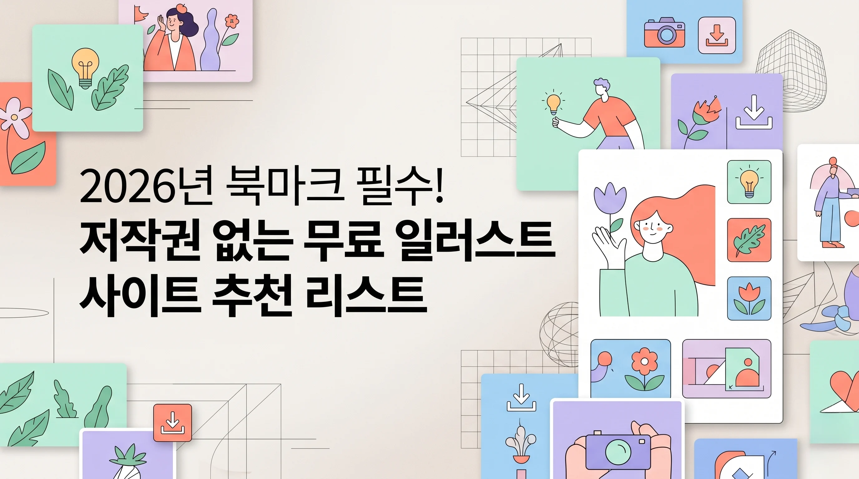 2026년 북마크 필수! 저작권 없는 무료 일러스트 사이트 추천 리스트