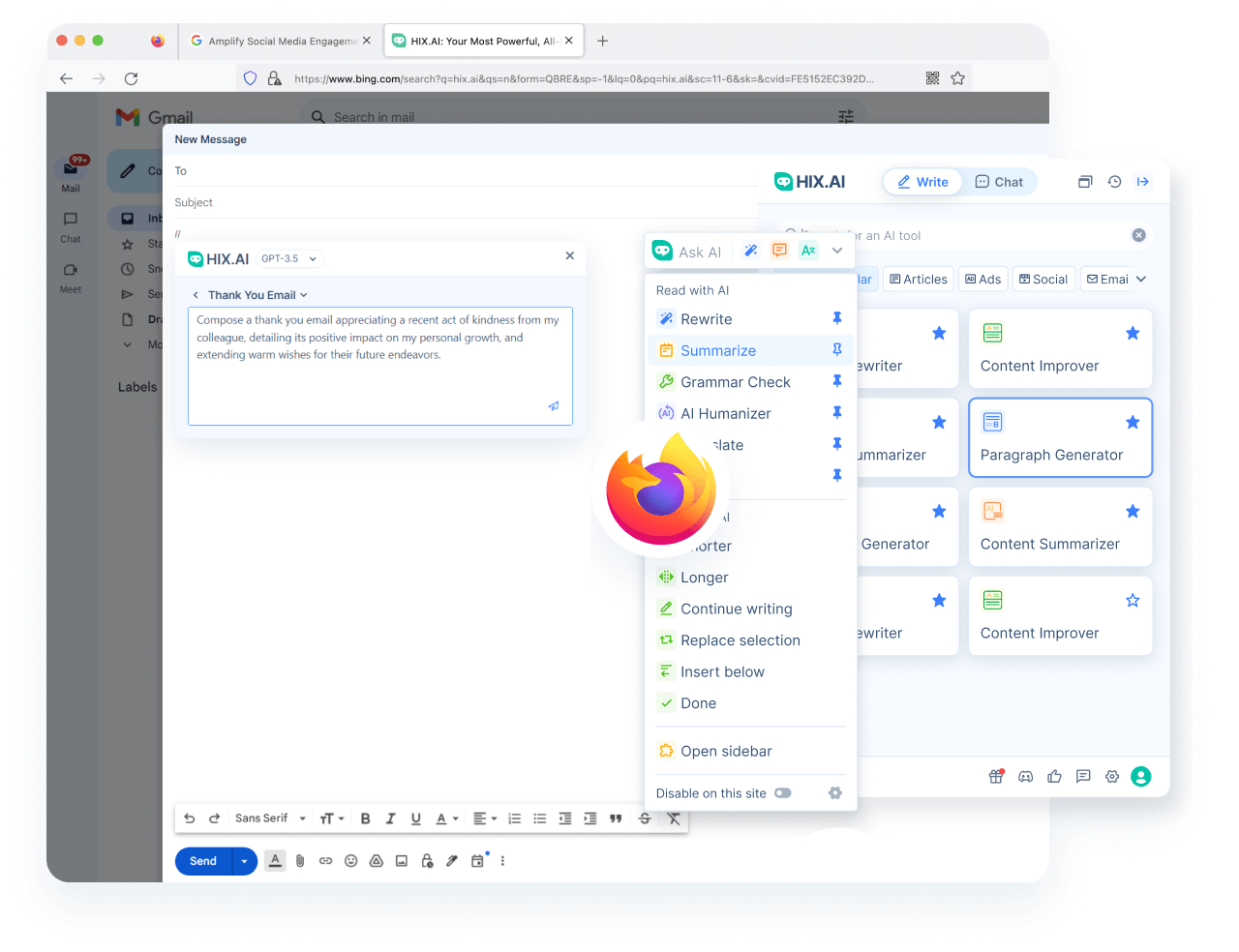 <span class='text-[#00D3B6]'>Accelerate</span> Your Writing on Firefox
