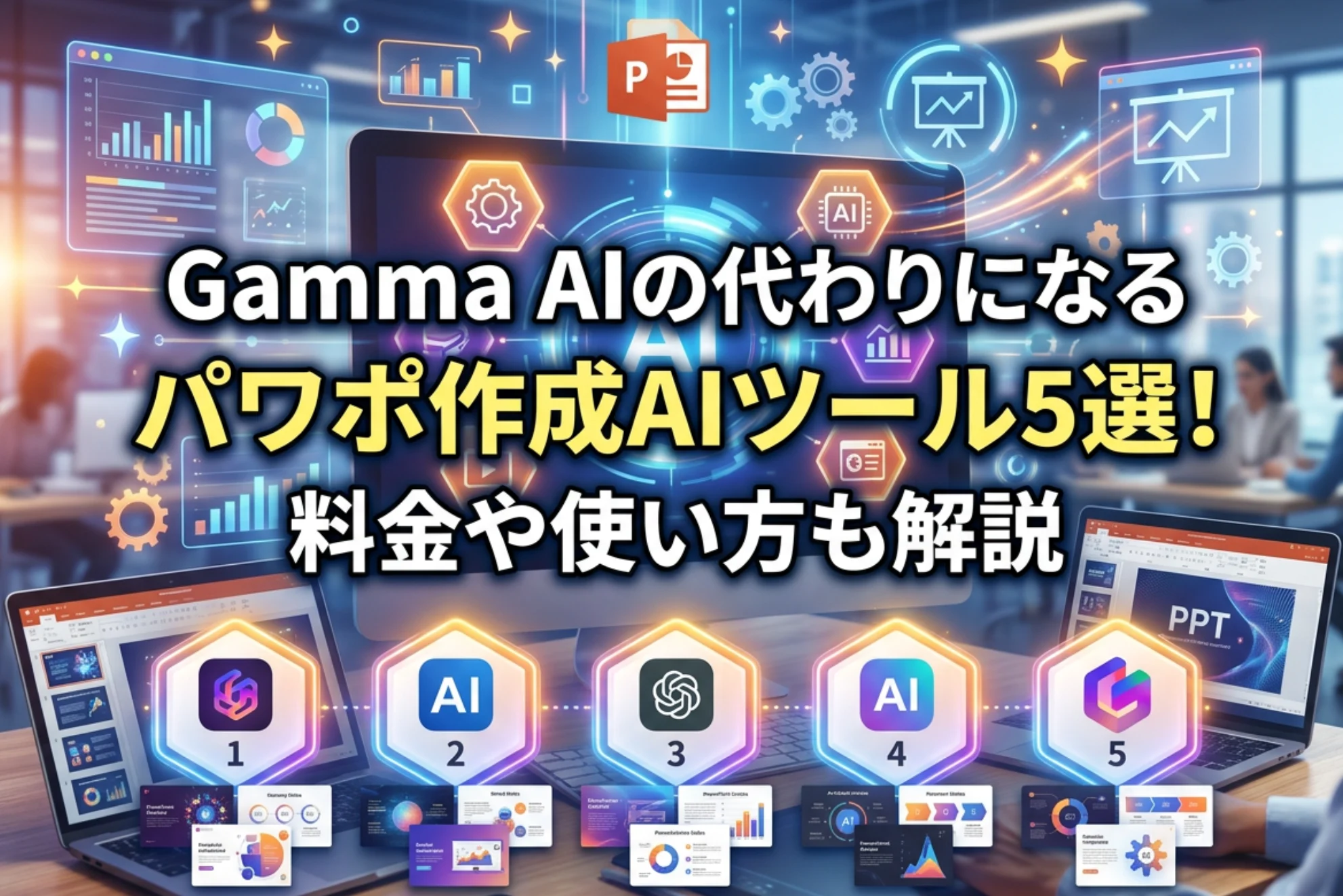 【2026年最新】Gamma AIの代わりになるパワポ作成AIツール5選！料金や使い方も解説