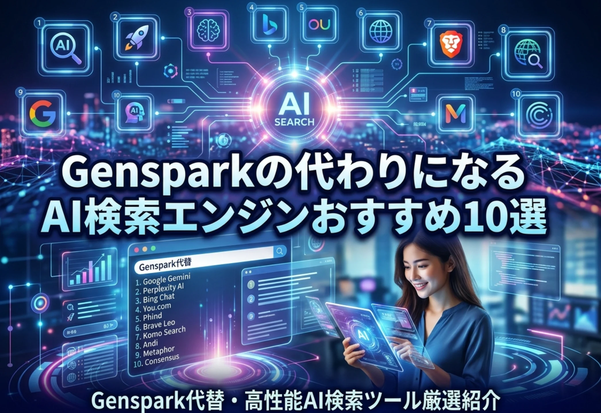 Gensparkの代わりになるAI検索エンジンおすすめ10選