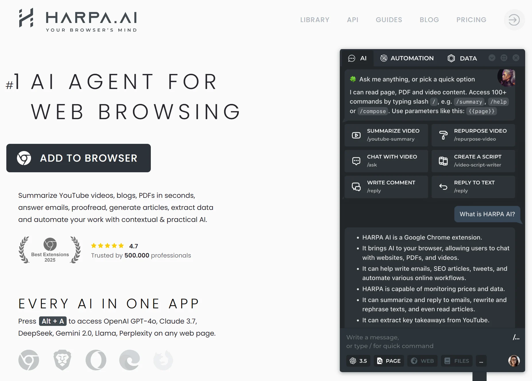Harpa AI YouTube要約