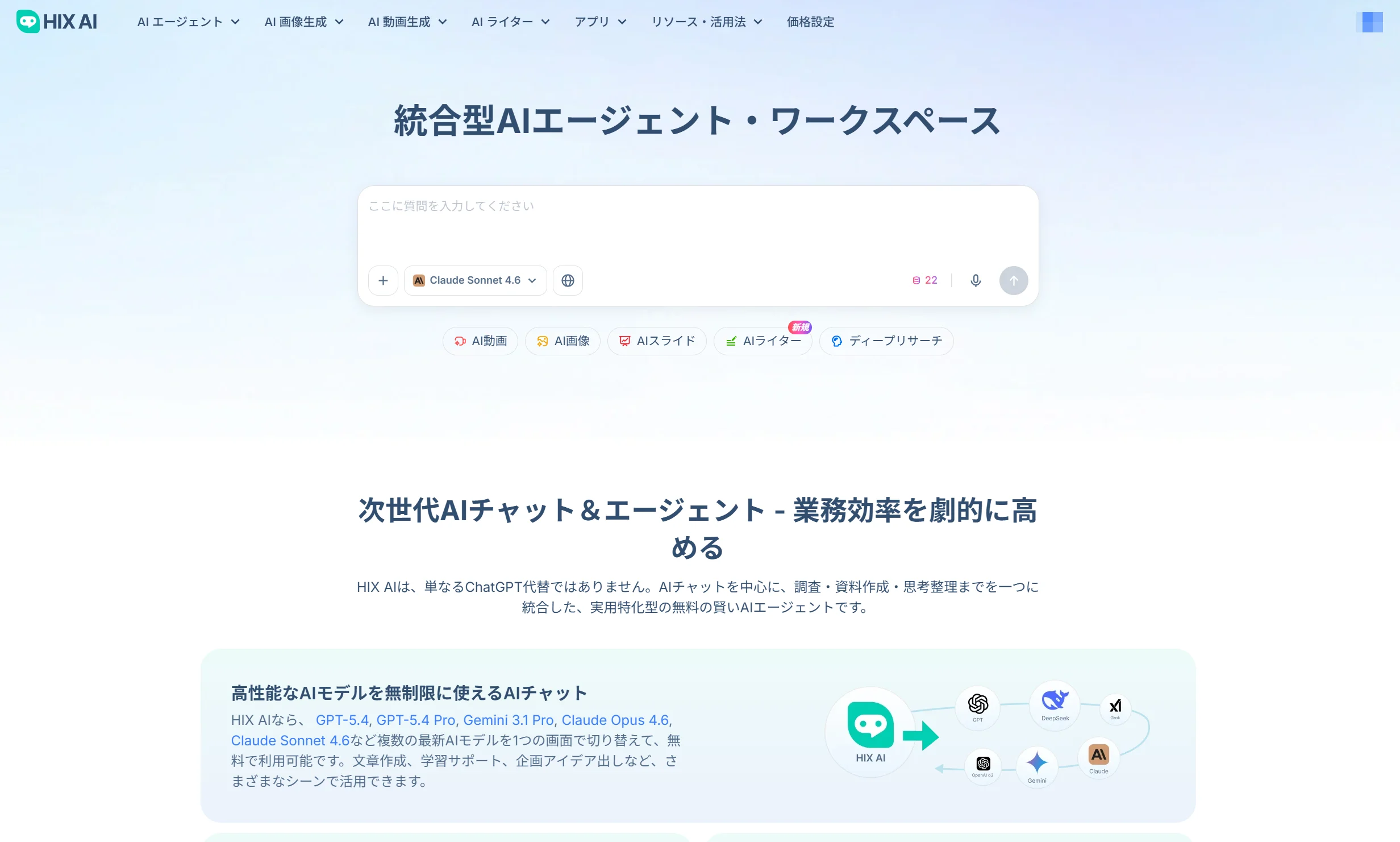 HIX AI オールインワンAIエージェント