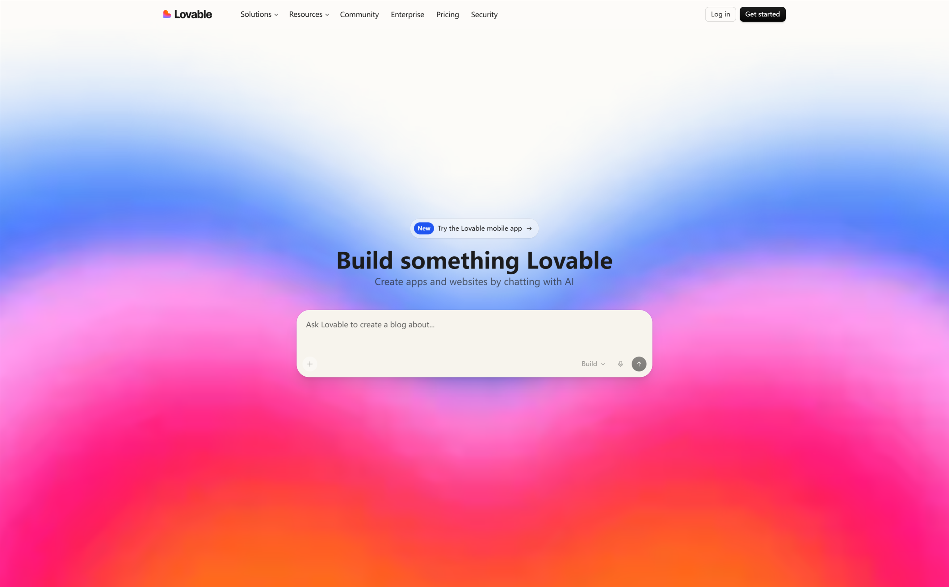 채팅을 통해 실시간으로 React/Next.js 웹 앱 소스 코드를 생성하는 Lovable의 AI 프로토타이핑 화면