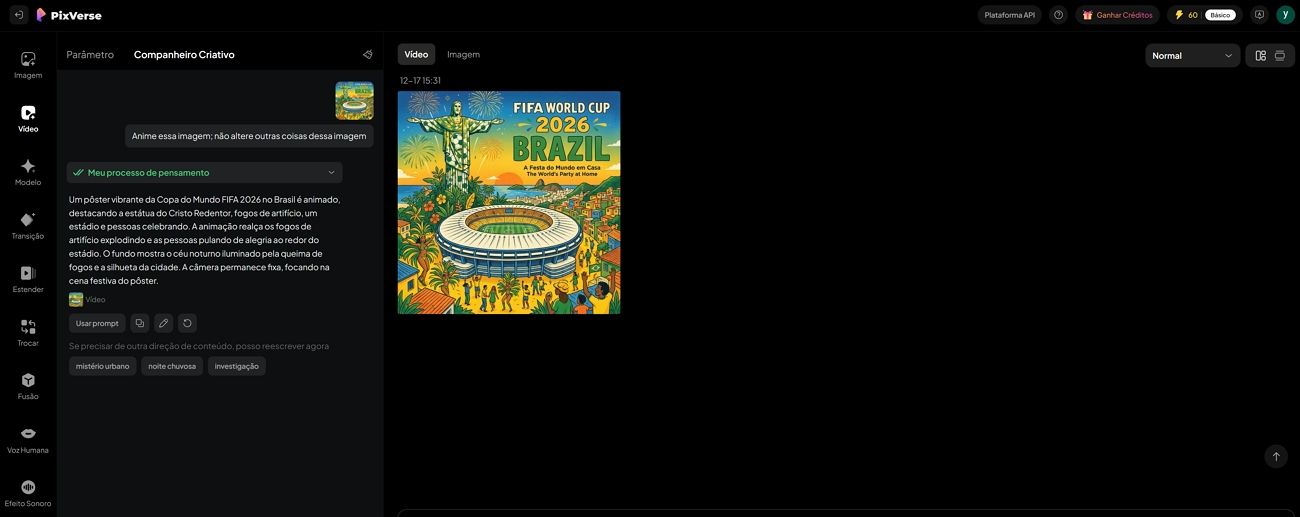 Picverse AI animar imagem grátis