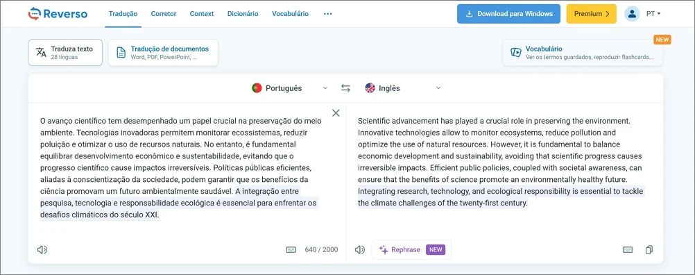 Tradutor IA Reverso