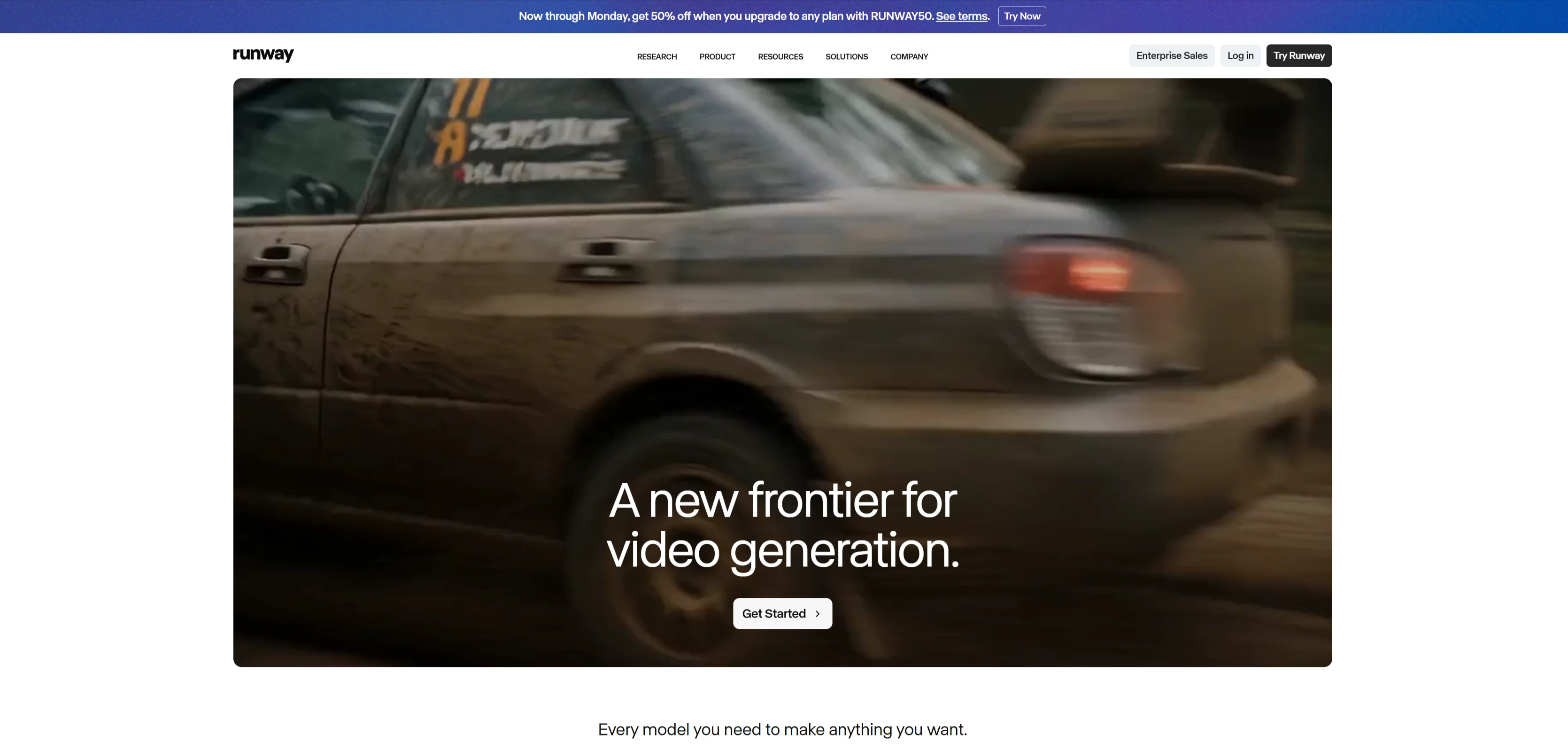 Runway:  AI 영상 합성 사이트