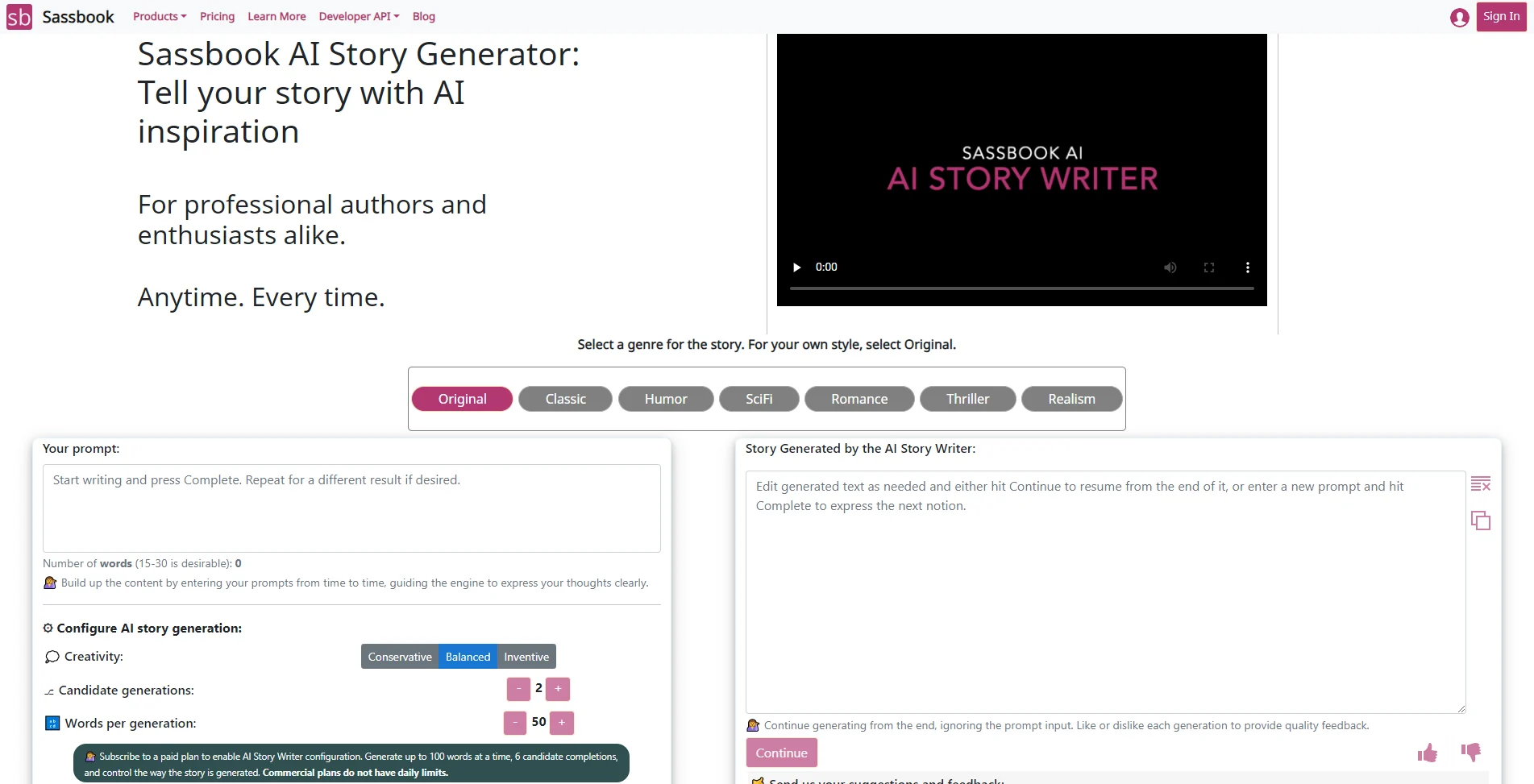 generator-historii sassbook-ai