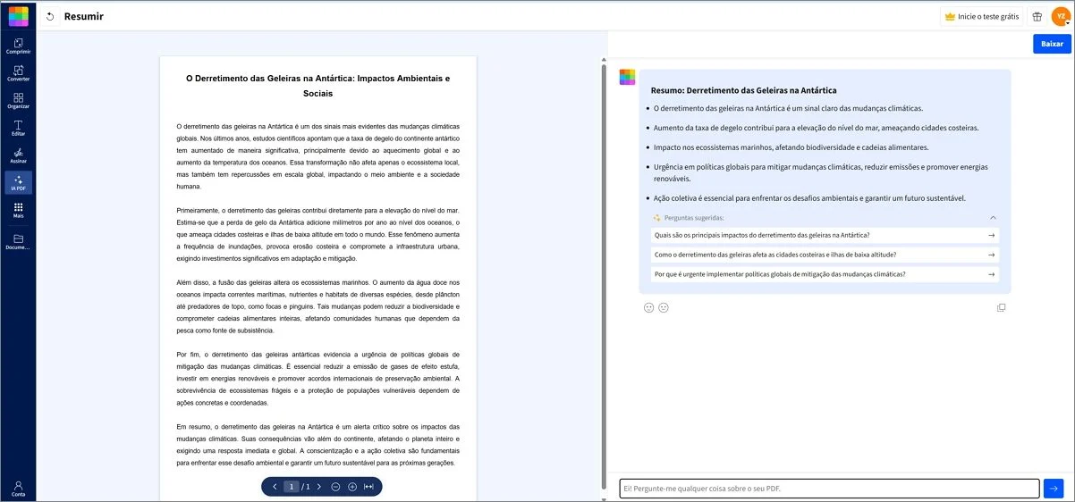 Resumidor de PDF SmallPDF